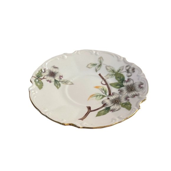 Vintage UCAGCO China Saucer Dogwood Pattern Gold Trim Japan 5.5" - Picture 2 of 6